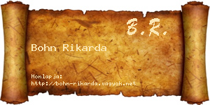 Bohn Rikarda névjegykártya